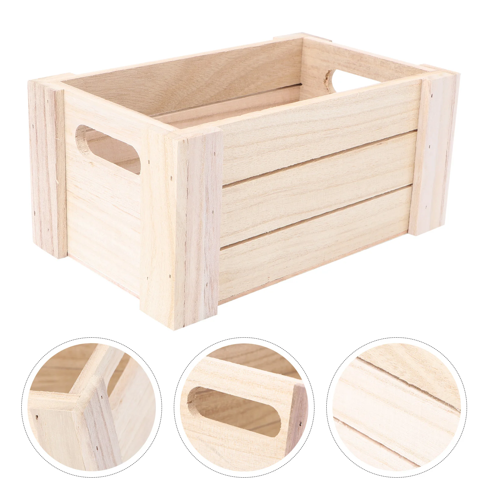 

Wood Nesting Storage Crates Handle Rustic Decorative Wood Crates Farmhouse Basket Distressed Storage Container Bin Desk Sundries