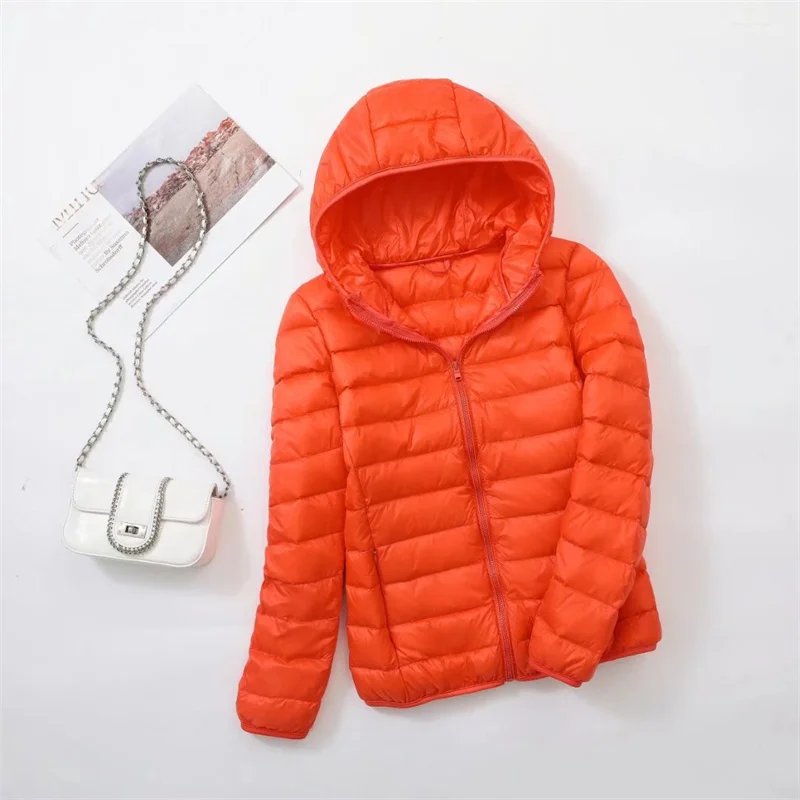 Ultra-light Plus Size Thin Down Jacket Women 2020 Autumn Winter Slim Short Hooded Warm White Duck Down Coat Women Outerwear