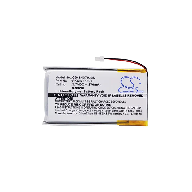 

Cameron Sino аккумулятор 270 мАч для Sony NW-S603F NW-S703F NW-S705F SK402035PL