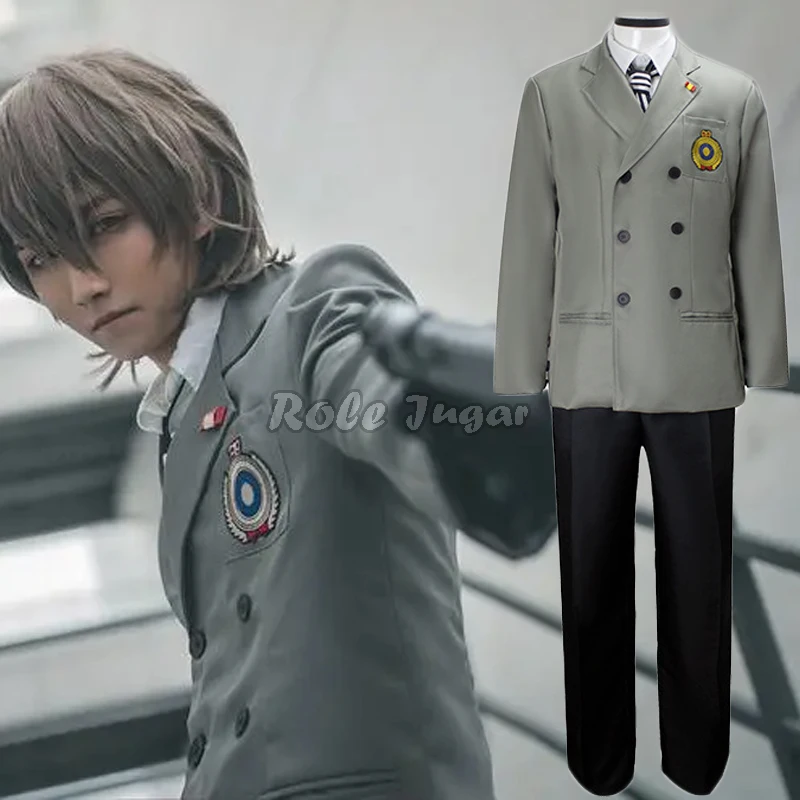 

4pcs Goro Akechi Cosplay Costume Persona 5 School Uniform Suit For Men Japanese Anime Halloween Costumes