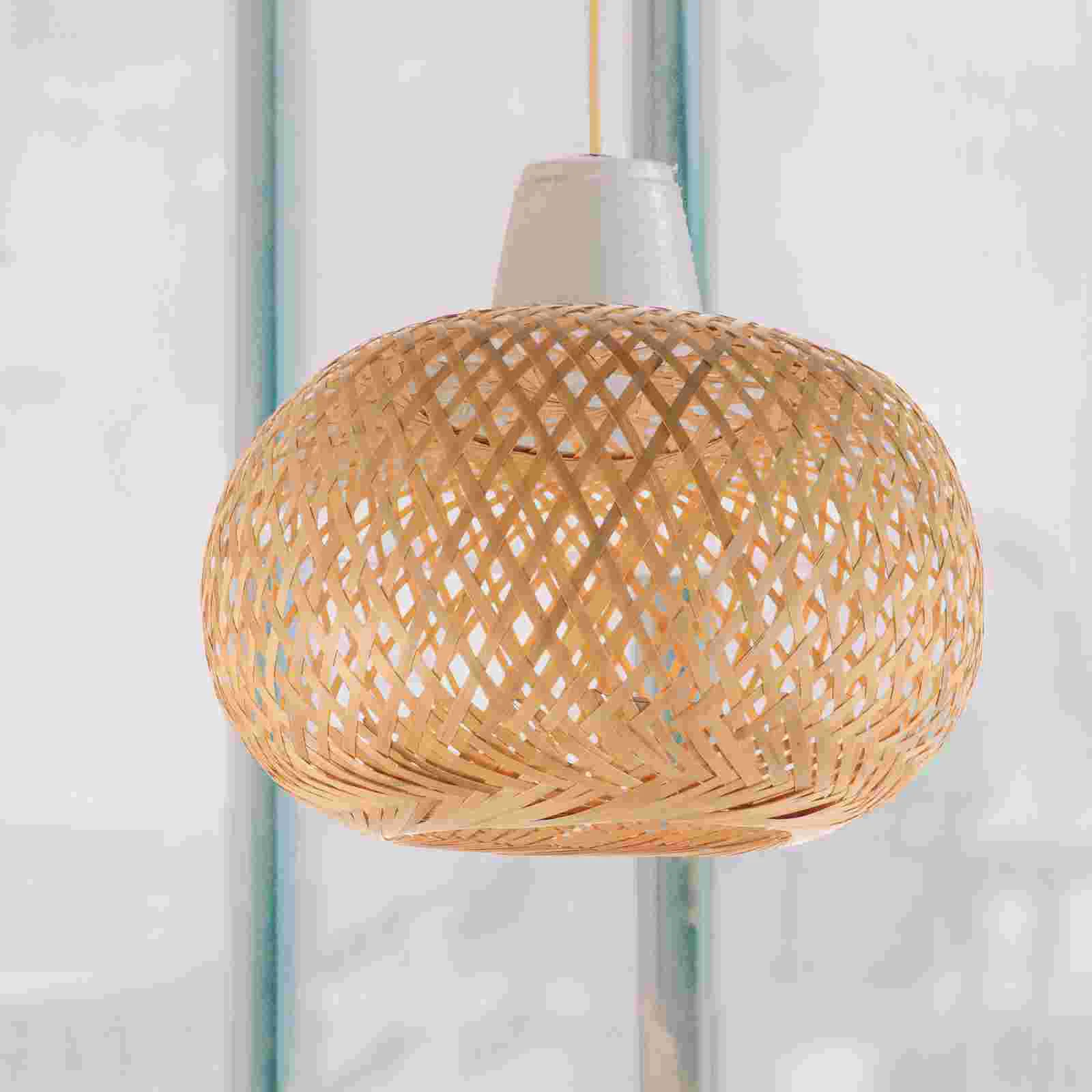 

Bamboo Lampshade Ceiling Replacement Chinese Style Shades Hanging Weaving Light