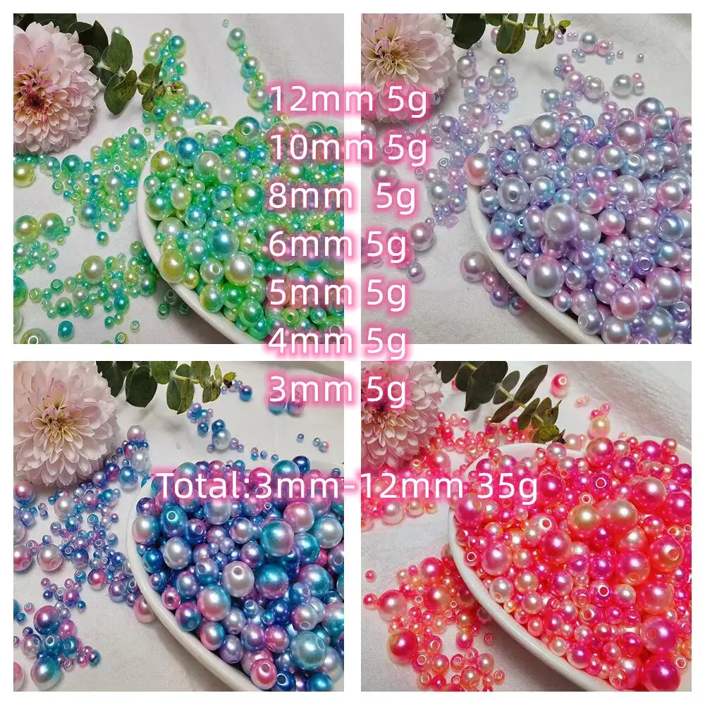 

3-12mm Mixed Sizes 1150 Pieces, Mermaid Straight Hole Round Plastic Imitation Pearls, DIY Nail Art, Jewelry Making Accessories