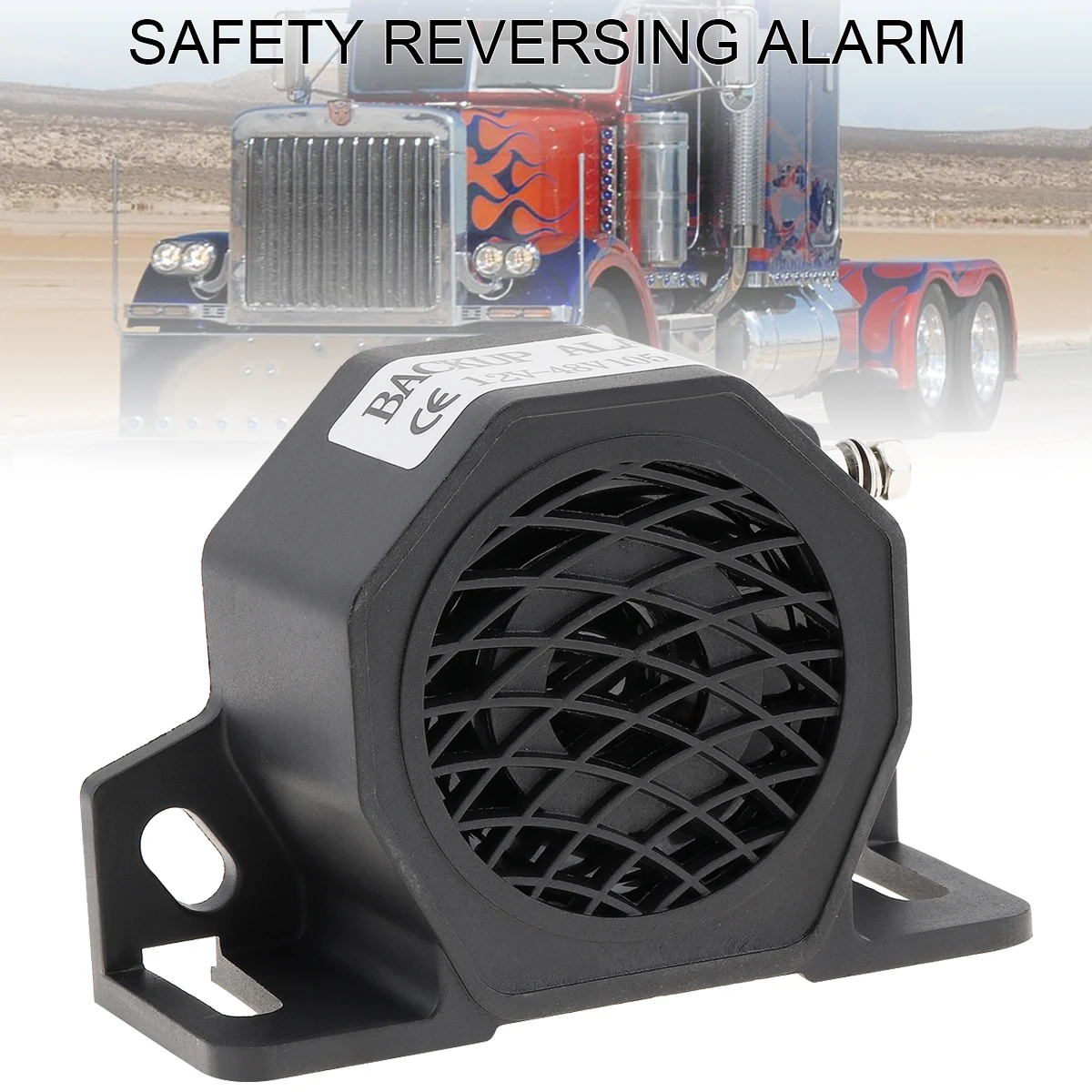 

12V - 48V 105dB Black Back up Alarm Horn Speaker Reverse Accessories Auto Warning Waterproof Fit for Motorcycle Car Vehicle Boat