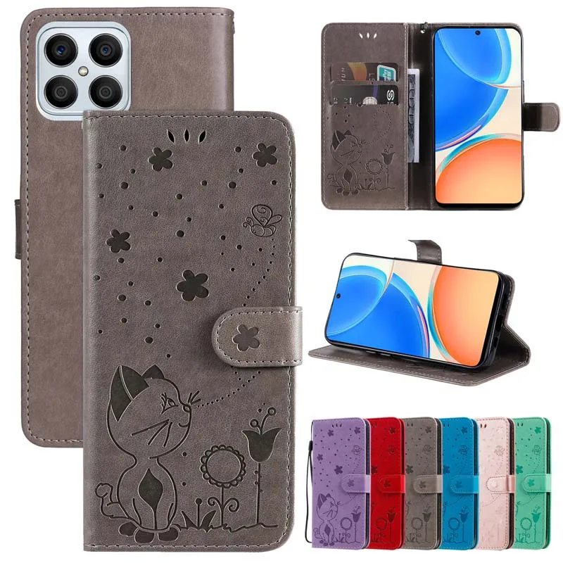 

Leather Case For Honor X7 X8 X9 Cover Huawei P20 P30 P50 Pro P40 Lite E Flip Wallet Card Stand Slots Book Phone Back Coque