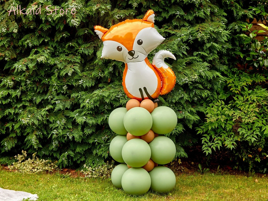 Восхитительный самодельный воздушный шар из леса и лисы скульптура для дня