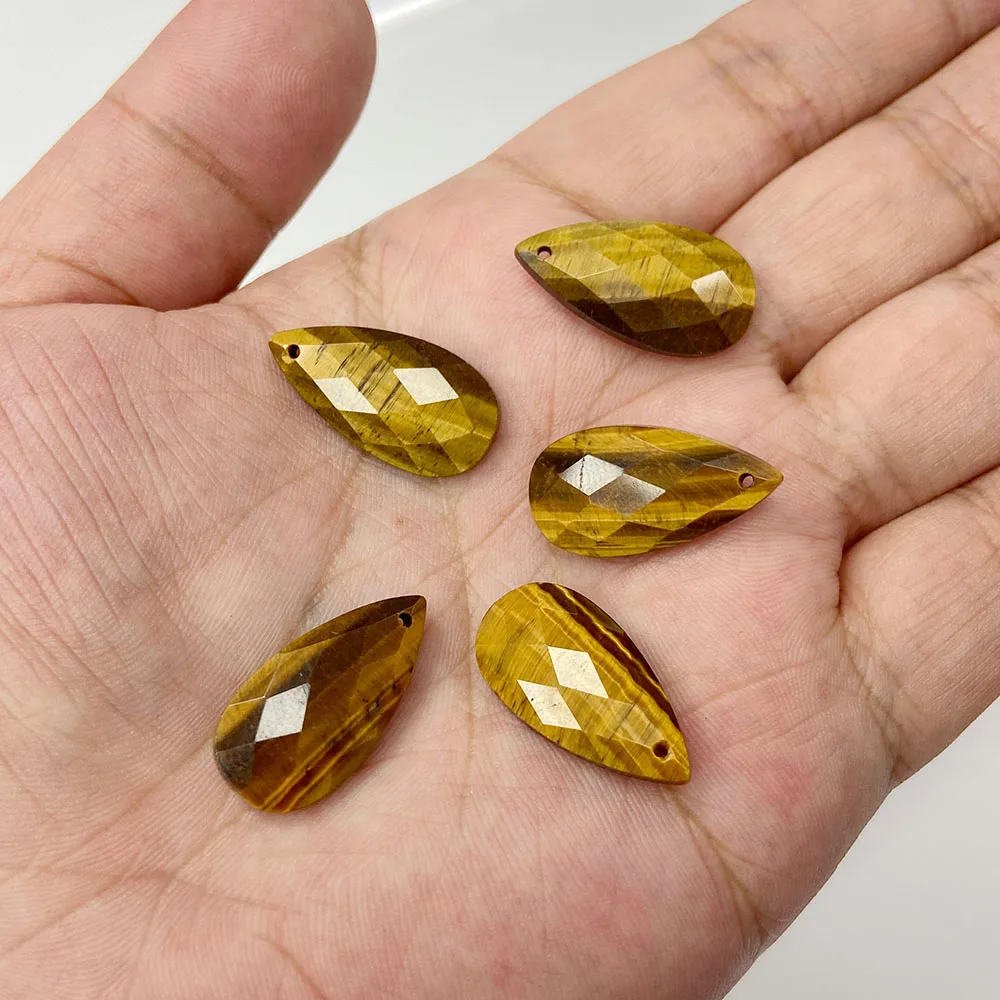 Подвеска из натурального камня тигровый глаз 13 х25 мм