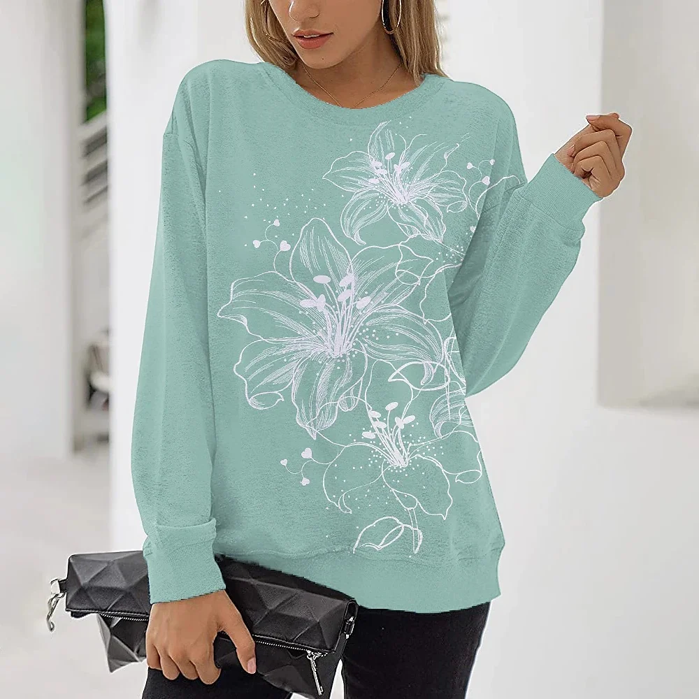 

[New In] Women Casual T Shirt 3D Print Floral Pattern O-Neck Street Casual Oversized Tops Plus Size