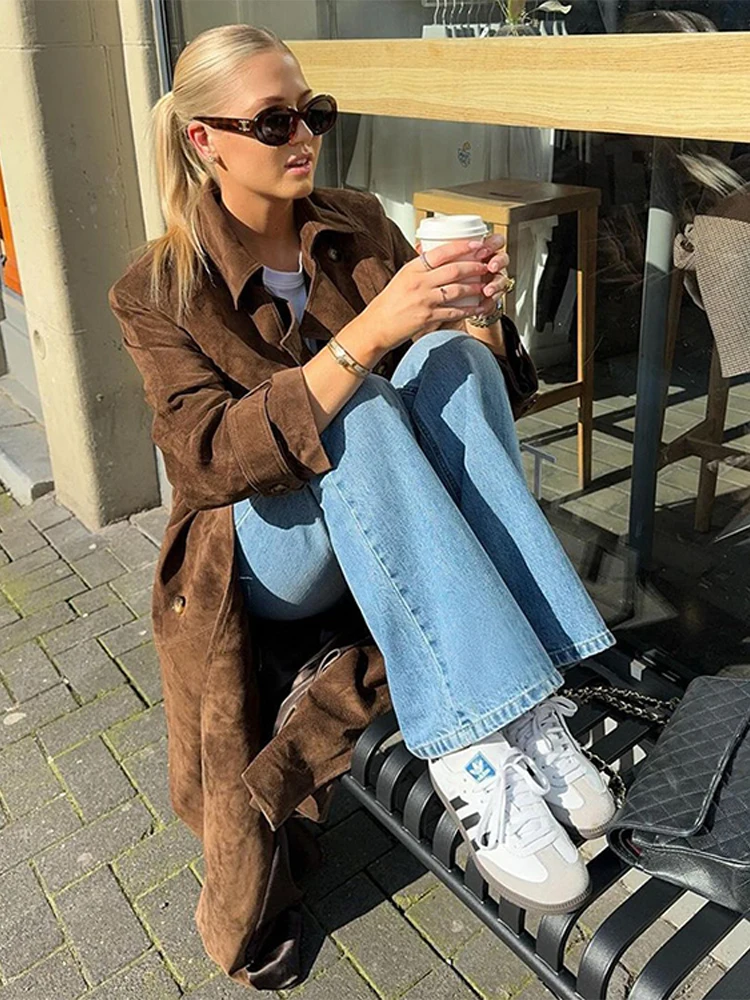 Женская винтажная двубортная куртка с поясом цвет в ассортименте