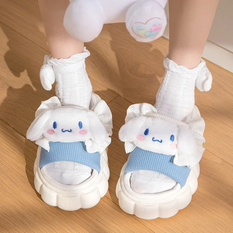 

Sanrio Slippers Kuromi Hello Kitty Cartoon 2022 Women's Summer Four Seasons Cute Indoor Home Kawaii Sandals and Slippers