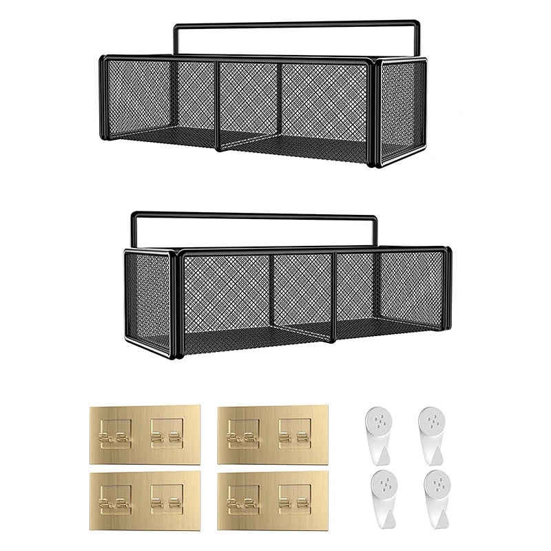 

2-Pack Shower Caddy Basket Shelf, Shower Caddy Organizer Wall Mounted Rustproof Basket Storage Rack for Bathroom, Shower