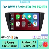 pxton android 11 0 car radio stereo multimedia player for bmw 3 series e90 e91 e92 e93 carplay android auto 4g wifi gps 8g128g
