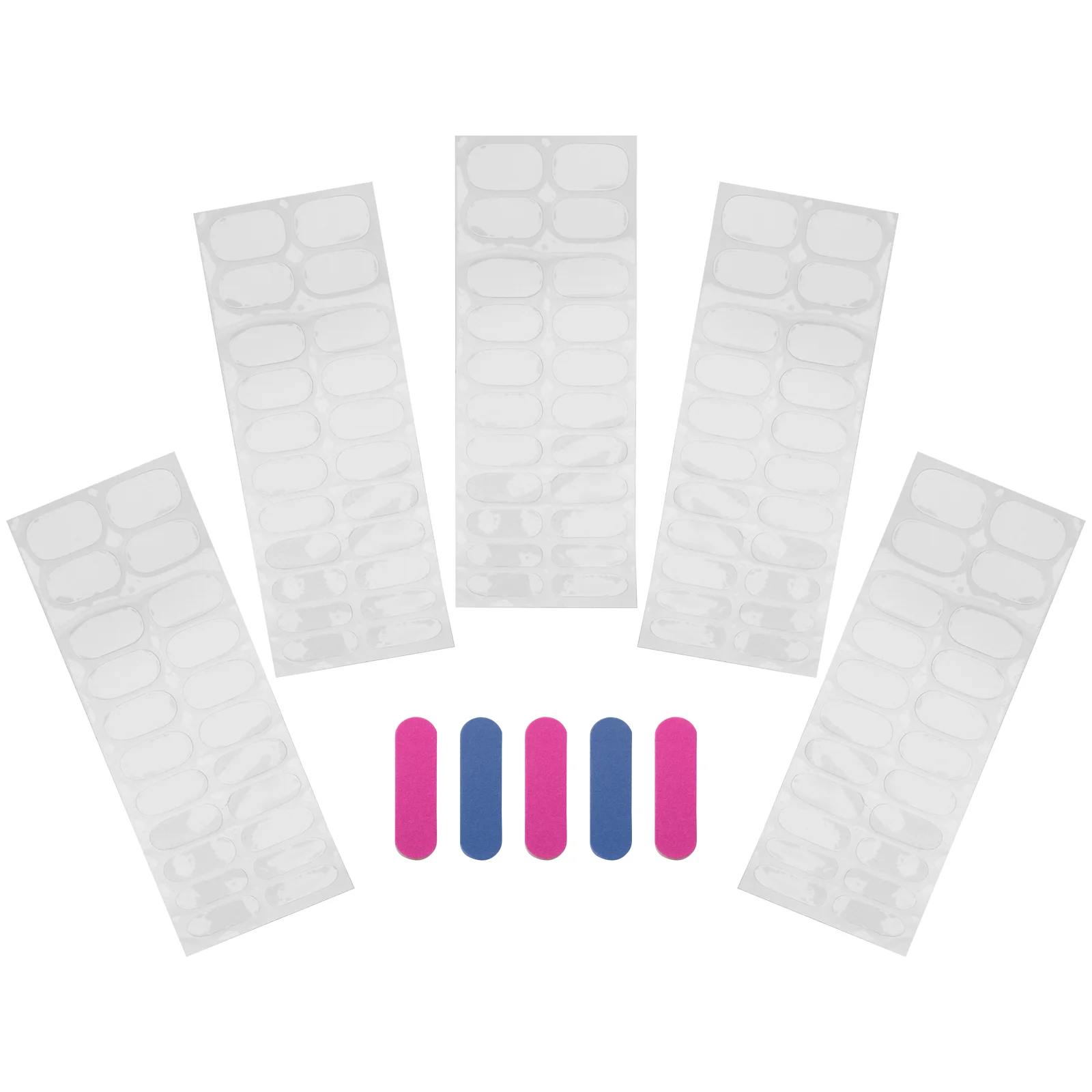 

5 Sheets Gel Nail Strips Gel Nail Stickers Clear Gel Polish Strips Manicure Kit