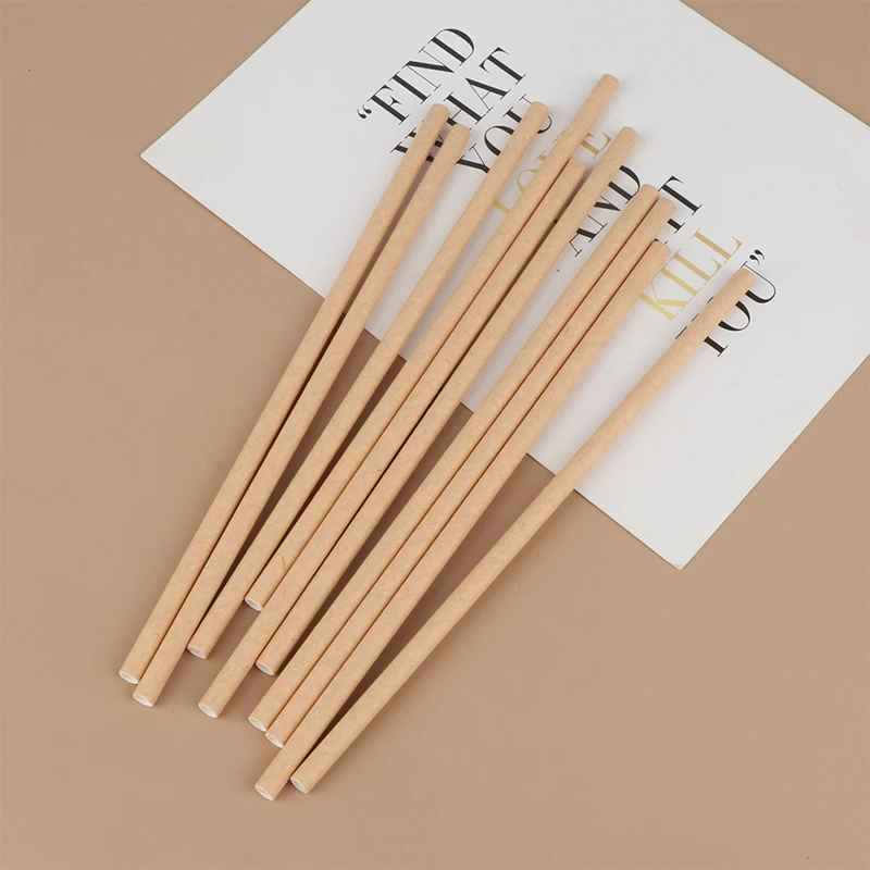 

100Pcs/Pack Eco Friendly Vintage Kraft Paper Straws Wedding Celebration Classmate Birthday Party Decoration Event Supplies