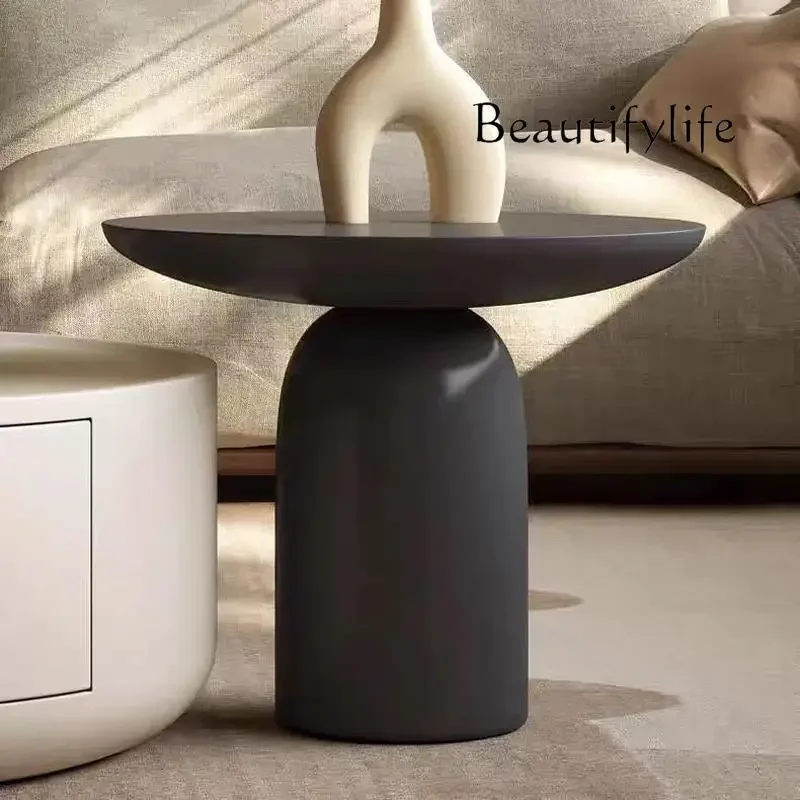 Nordic Cream Wind Edge Small Apartment Simple Round Coffee Table B & Sales Department Wabi Sansi Tea