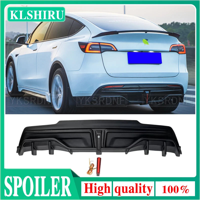 

For Tesla Model Y SUV 2020+ 4-Door Rear Bumper Diffuser Lip ABS bright black Look Side Splitter Guard Plate Cover Chin Lid