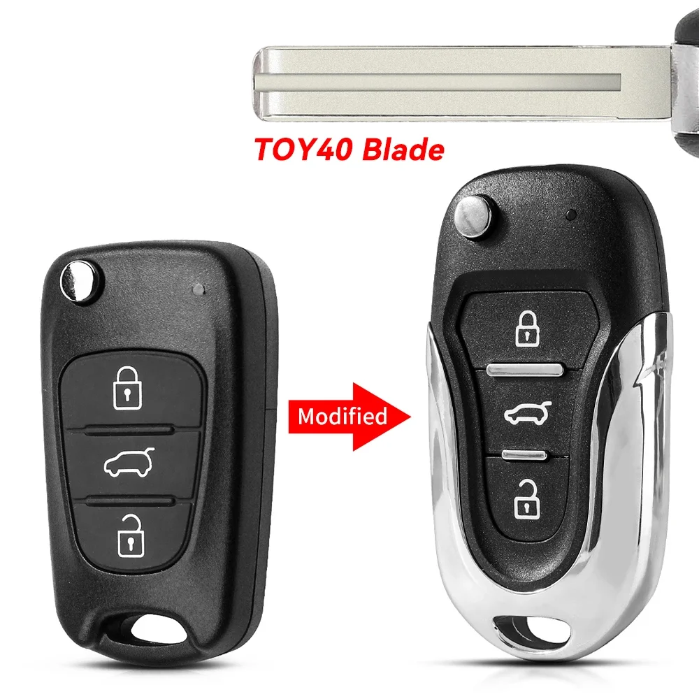 

KEYYOU 1 Шт. Модифицированный Чехол Для Ключей От Машины Для Hyundai I20 I30 IX35 I35 Accent Kia Picanto Sportage K5-материал...