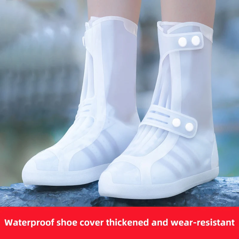 

Waterproof Silicone Shoe Cover High Top Rain Boots Cover Non-slip Shoes Protector Outdoor Reusable Thickened Footwear Children