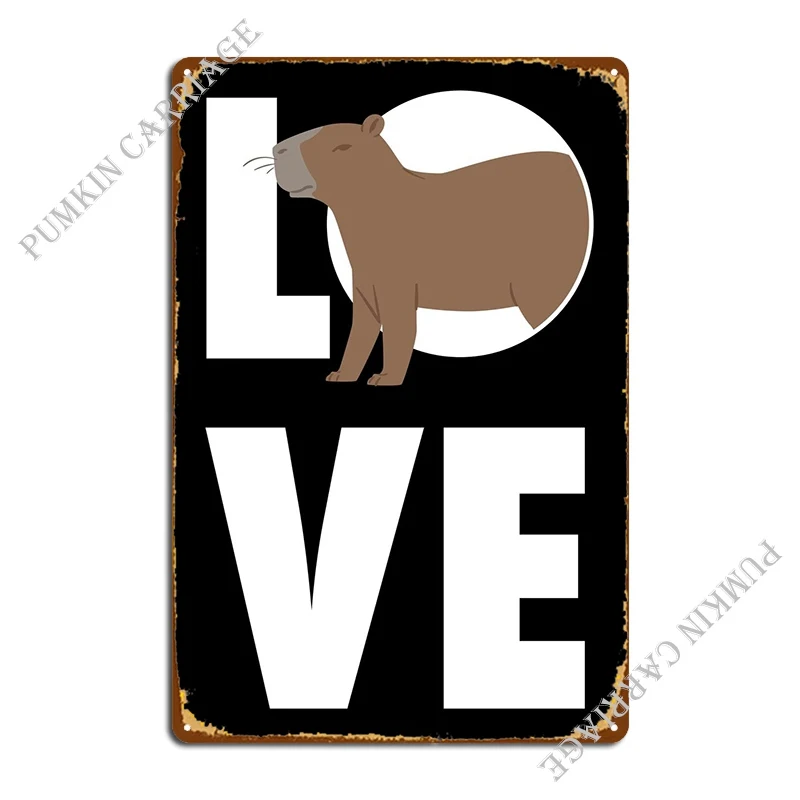 

Любовь, капибара, капибара Ani, металлический плакат с табличкой, дизайн бара, создание стены, фотография, плакат