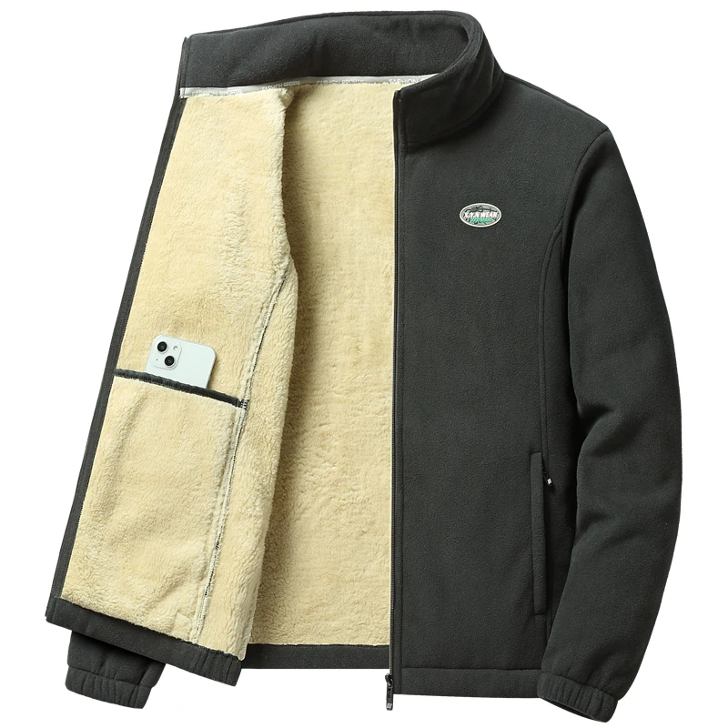 Мужская осенне-зимняя куртка новая мужская флисовые куртки повседневное пальто