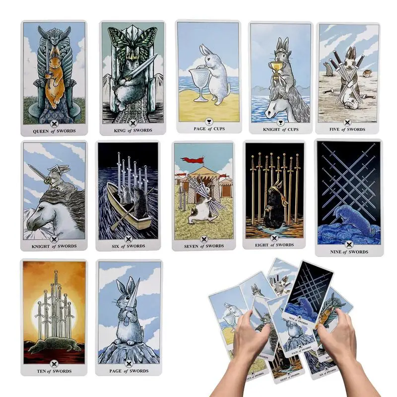 

Rune Oracle Cards English Version Bunny Tarot Deck Fate Tarot Family Party Prediction Divination Board Game Psychic Card