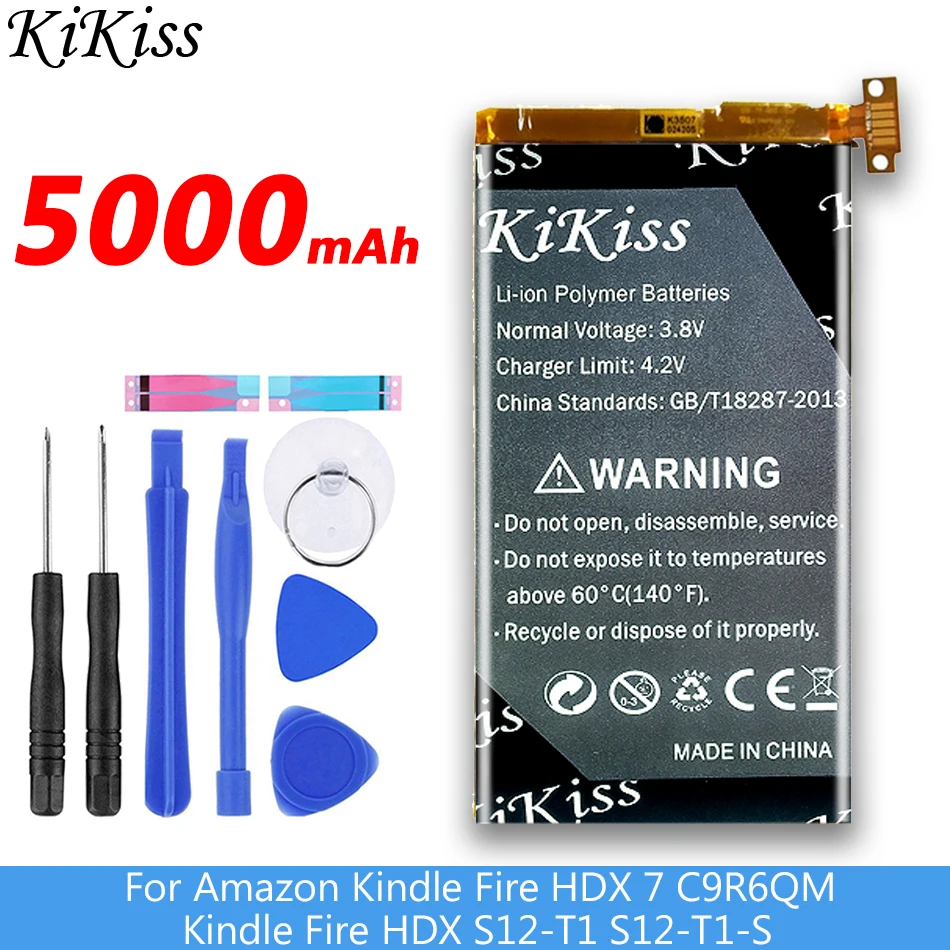 

KiKiss Battery S12-T1 For Amazon Kindle Fire HDX 7 HDX7 C9R6QM Kindle Fire HDX S12-T1 S12-T1-S Batterie Bateria 58-0000