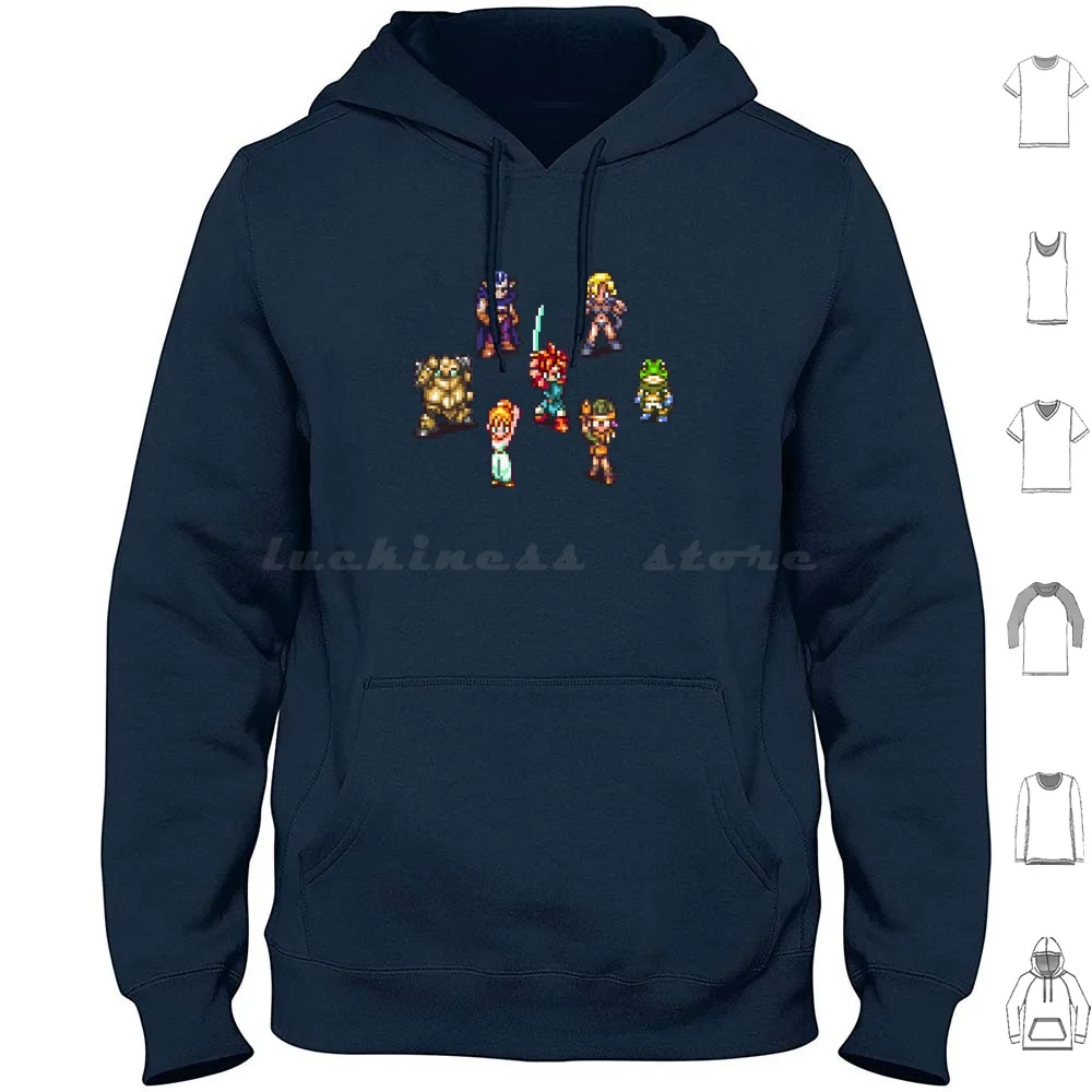 

Heroes In Time Hoodies Long Sleeve Chrono Trigger Crono Frog Glen Marle Lucca Magus Robo Square Rpg Final Fantasy Snes