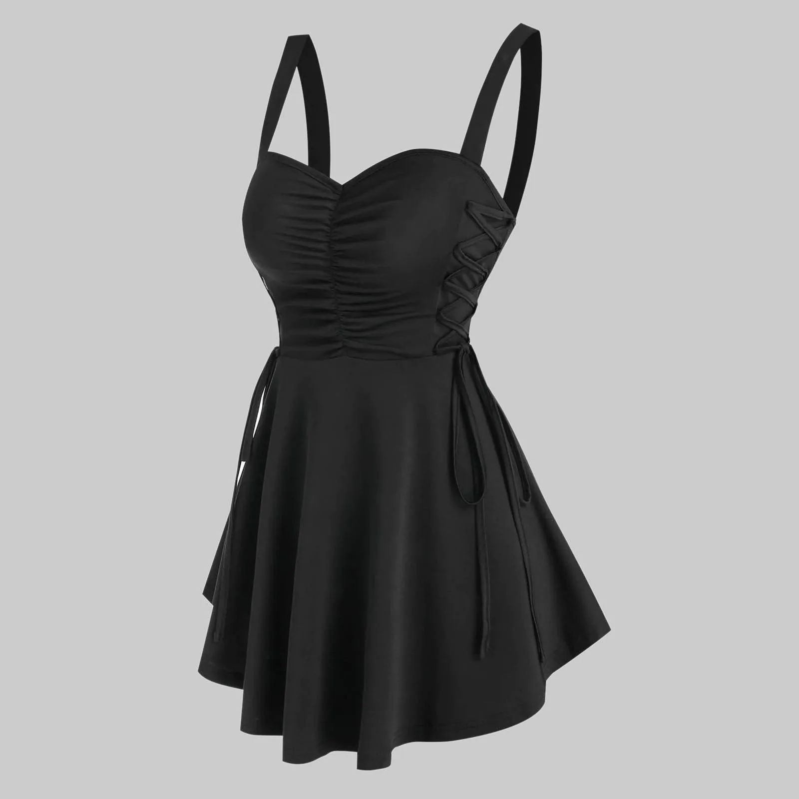 

Женское летнее платье на бретельках, привлекательное мини-платье без рукавов с открытой спиной и V-образным вырезом