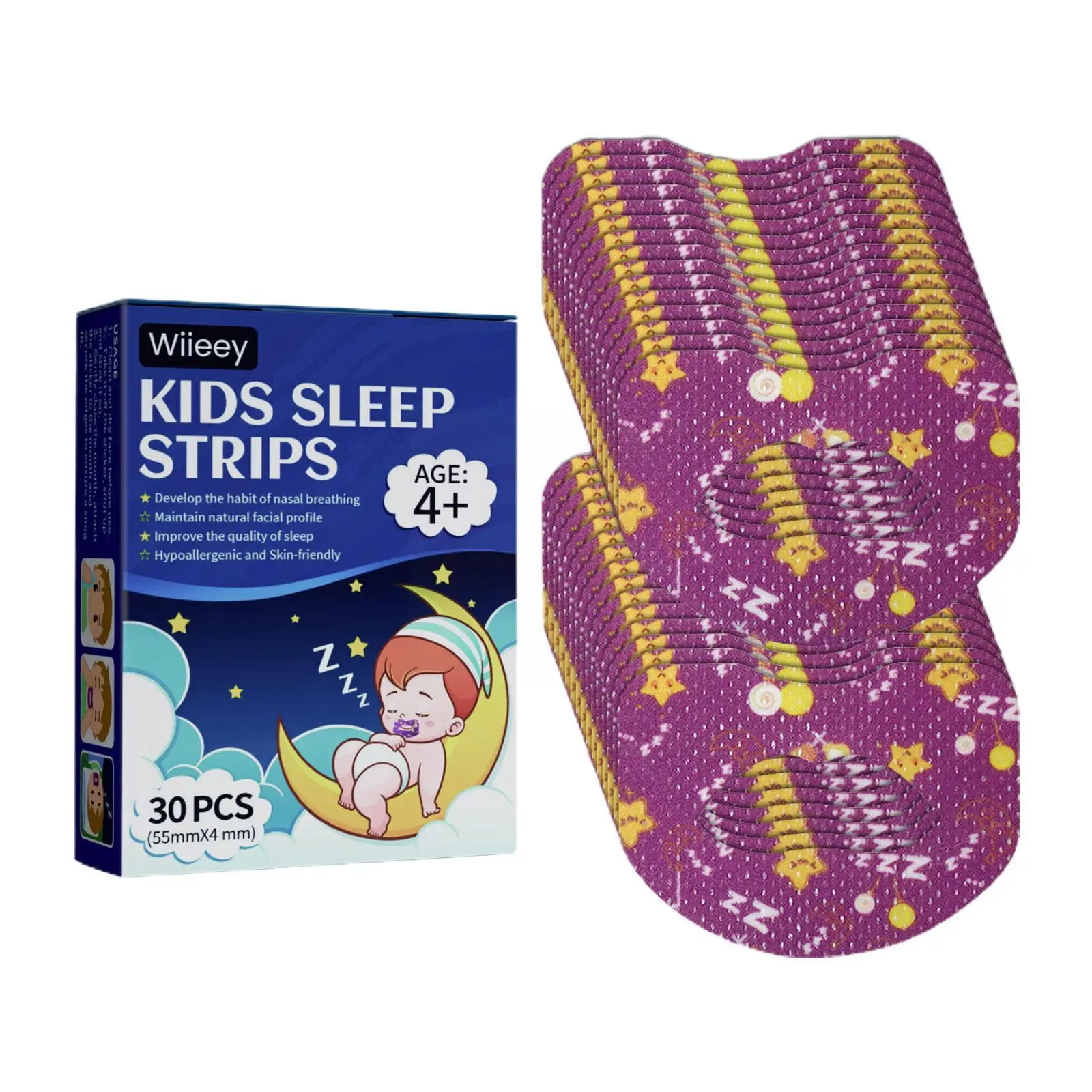 

Полоски против храпа, улучшающие выпуклость стикеры со ртом для детей, для ночного сна, закрытый рот, дышащая наклейка для детей M4Y5