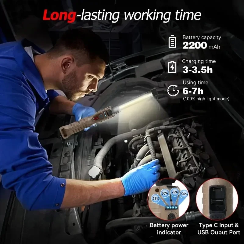 USB-перезаряжаемая лампа для ремонта автомобиля
