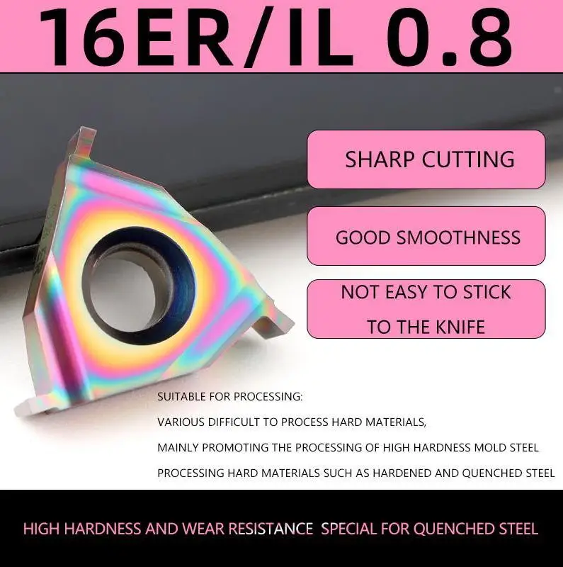 16ER-IL 16IR-EL 0,7 0,8 0,9 1,2 1,3 1,4 1,5 2,5 2,6 2,7 Вставки из твердосплавной закаленной стали, режущие токарные инструменты для обработки мелких канавок