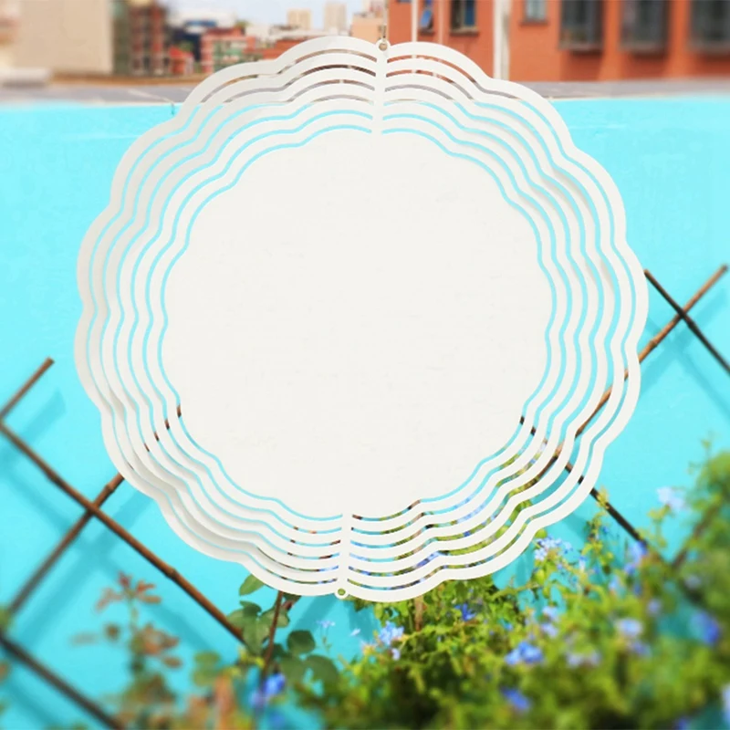 

1 PCS Bulk Double Sided Sublimation Metal Aluminum Blank Heart Wind Spinner Spiral DIY Transfer Chimes A