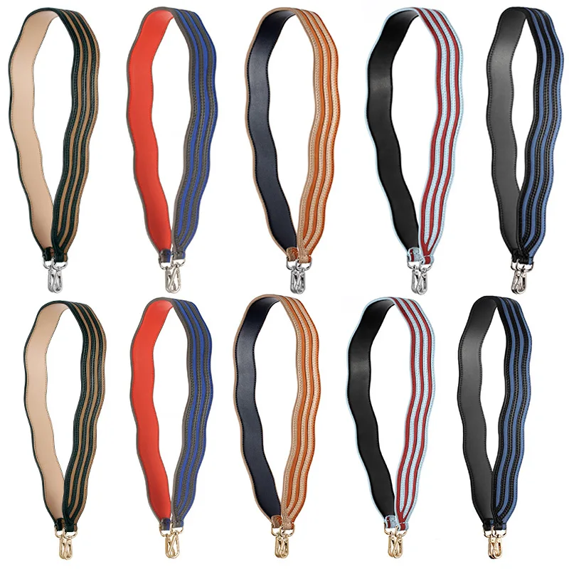Wide Shoulder Strap High Quality Solid Color Bag Strap Wave Pattern Strap New Fashion PU Leather Bag Handle Accessory Travel