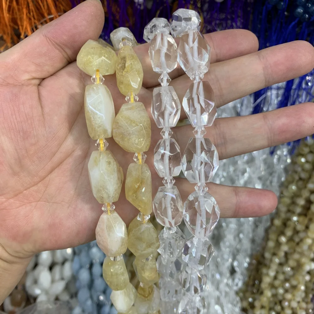 Бусины из натурального камня граненые бусины ручной работы неправильной формы