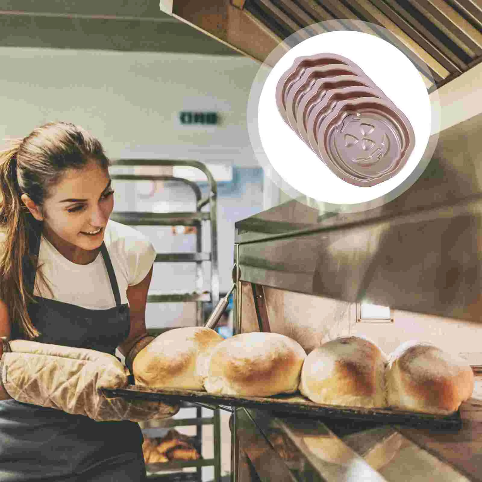 

5pcs Halloween Pumpkin Shape Mini Cake Pan Pie Mold Baking Molds Bakeware Tray