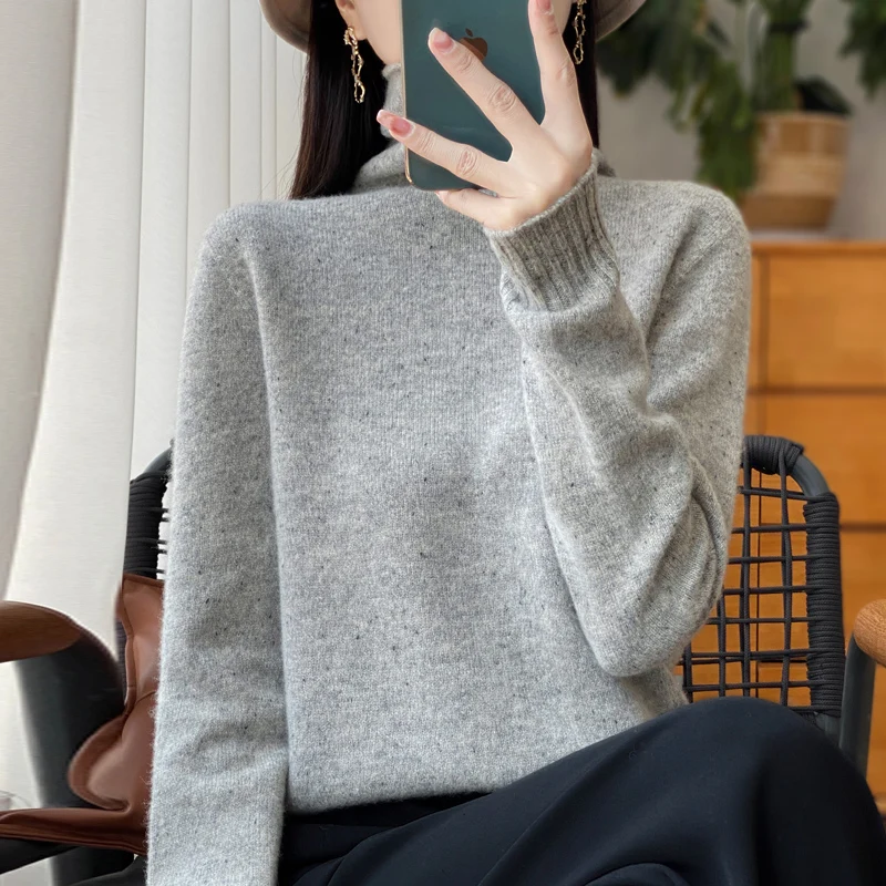 DjzDsm новинка осенне-зимнего сезона 100% Женский пуловер из чистой шерсти с ворсовым