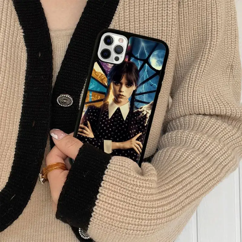 Wednesday Luxury Protection Phone Case Silicone PC+TPU Case for iPhone 11 12 13 Pro Max 8 7 6 Plus X SE XR Hard Fundas