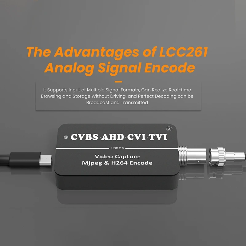LCC261 1080P CVBS к USB-карту видеозахвата черный H.264 и MJPEG двухстримерный энкодер AHD CVI TVI