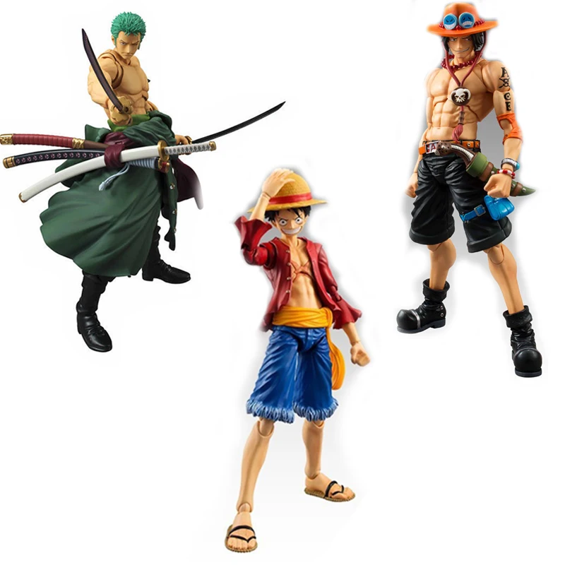

MH Variable Action Heroes One Piece Portgas D Ace Monkey D Luffy Roronoa Zoro Action Figure Model kids collecting gifts decorate
