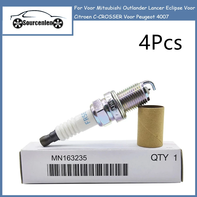 

4Pcs MN163235 FR5EI Iridium Spark Plug for Voor Mitsubishi Outlander Lancer Eclipse Voor Citroen C-CROSSER Voor Peugeot 4007