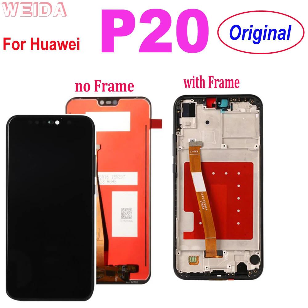 

Оригинальный ЖК-дисплей для Huawei P20, сенсорный экран, дигитайзер в сборе, замена дисплея Huawei P20, EML-L09 EML-L22 AL00
