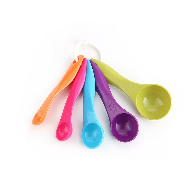 

5-piece Stock Set of Measuring Spoons with Graduated Plastic for Baking Coffee Tea Portable Exquisite Practical and Safe