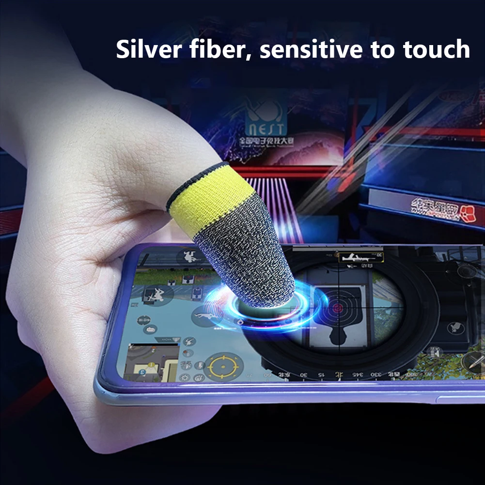 

2pcs Finger Cover Breathable Game Controller Finger Sleeve For Pubg Sweat Proof Non-Scratch Touch Screen Gaming Thumb Gloves