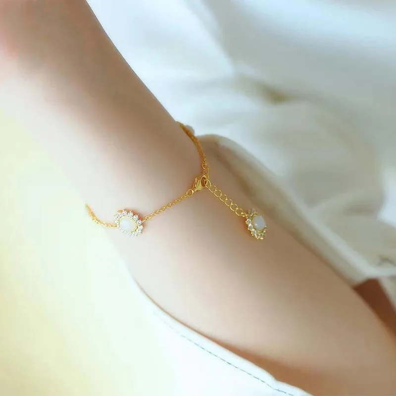 Женский браслет из халцедона Элегантное Изысканное ювелирное изделие с