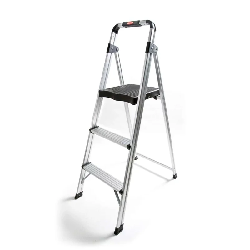 

Rubbermaid RM-AUL3G 3-Step Ultra-Light Aluminum Stool with Plastic Top Step, 225 lb Capacity, Silver Finish ladder for home