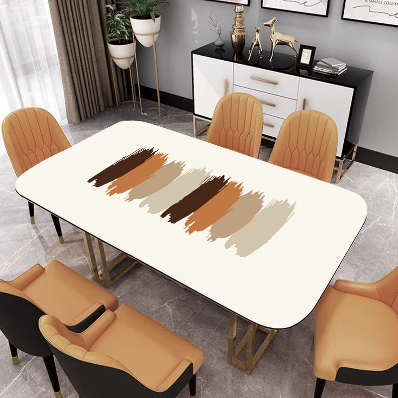 

Geometric pattern artificial leathe table cloth computer children's desk mat waterproof table cover logo custom table protector
