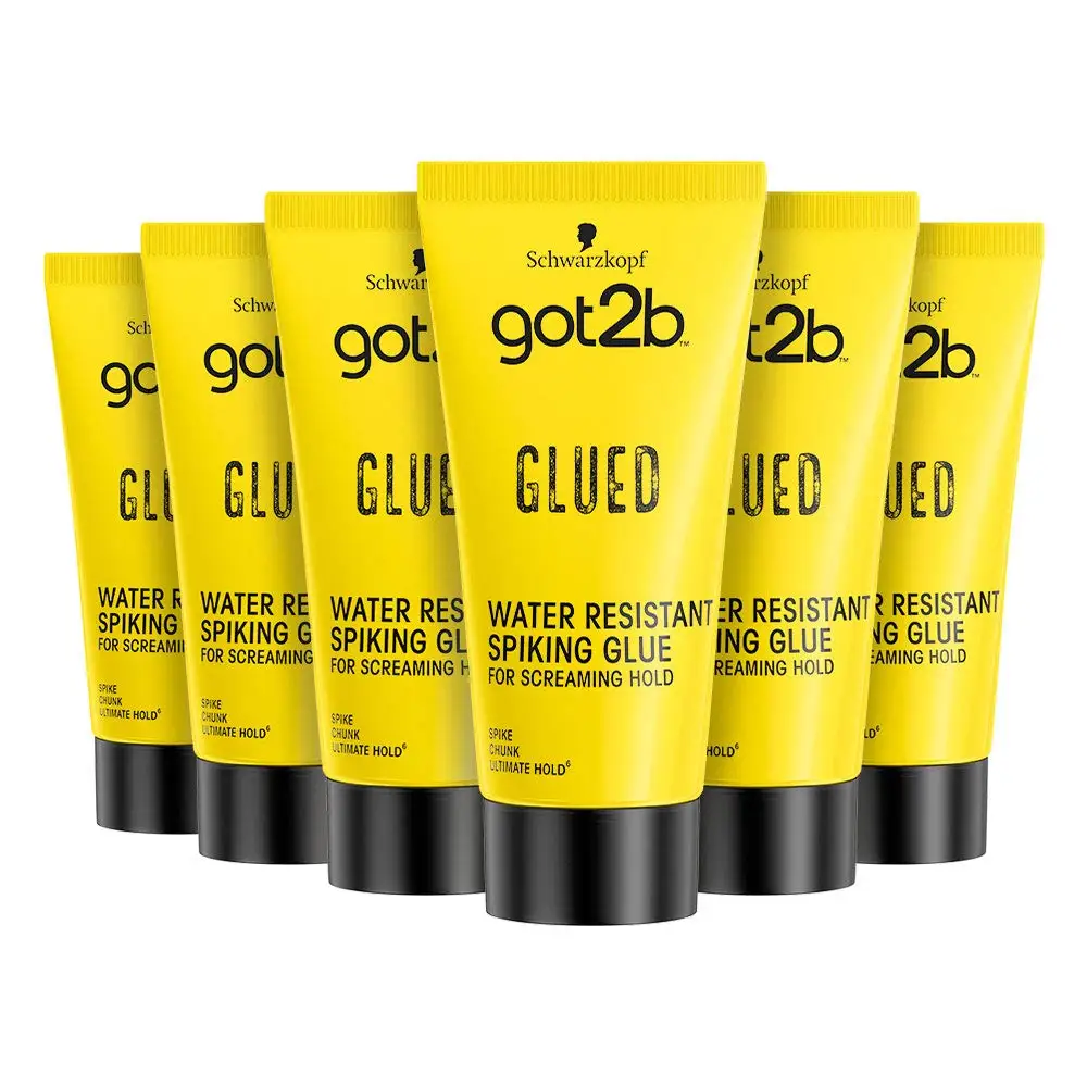 3Pcs/Lot Got2B Ultra Glued Invisible Styling Hair Gel 6 Oz Got 2B Glued Styling Spiking Glue 1.25 Oz Strong Hold With Brush