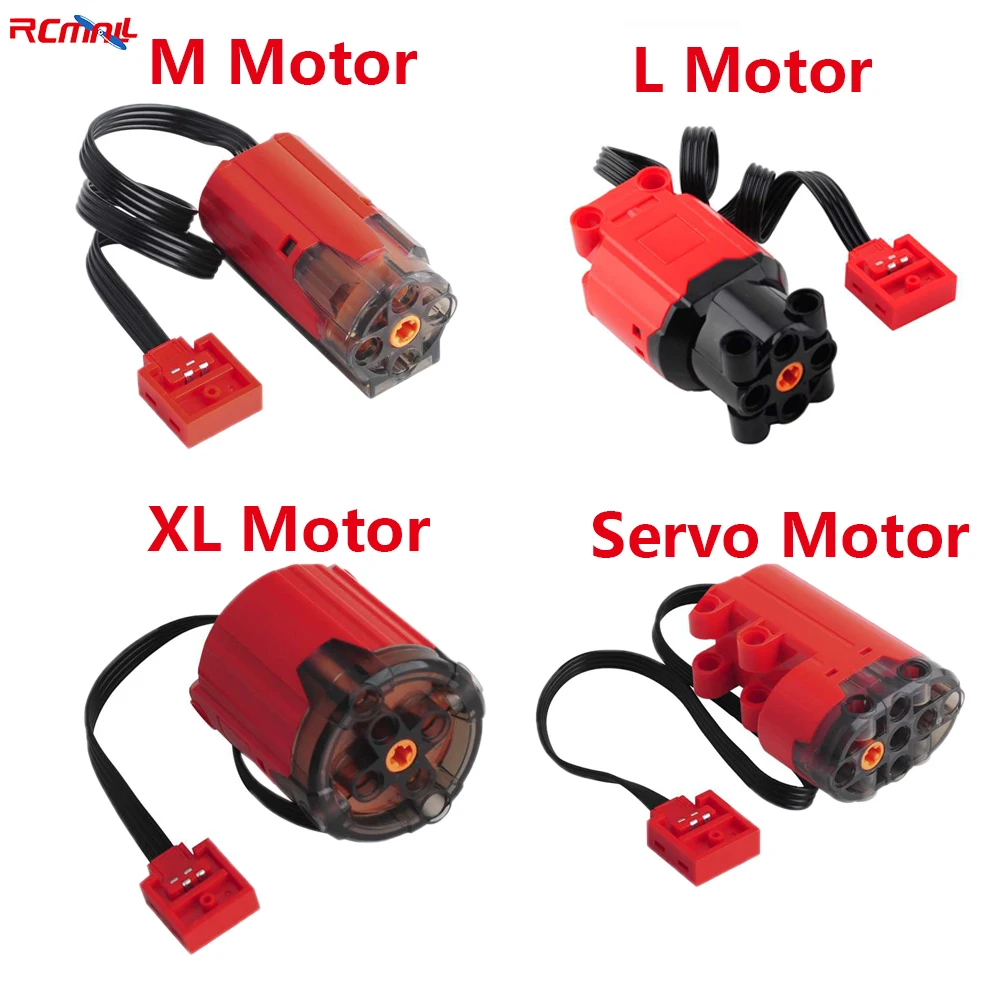 

RCmall MOC Blocks Technical Motor Parts Enhanced Red Diamond Servo Motor M/L/XL Motor Compatible with Legoeds Power Group