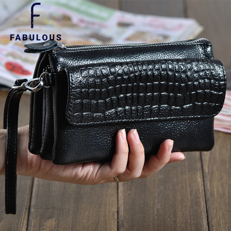 

Multifunction Pu Leather Handbag Crocodile Embossed Mix Litchi Texture Bags Luxury Clutches Crossbody Women's Messenger Bag