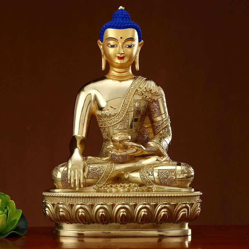 ХОРОШЕЕ качество Позолота Статуя Будды Азия Таиланд Непальский храм благословий