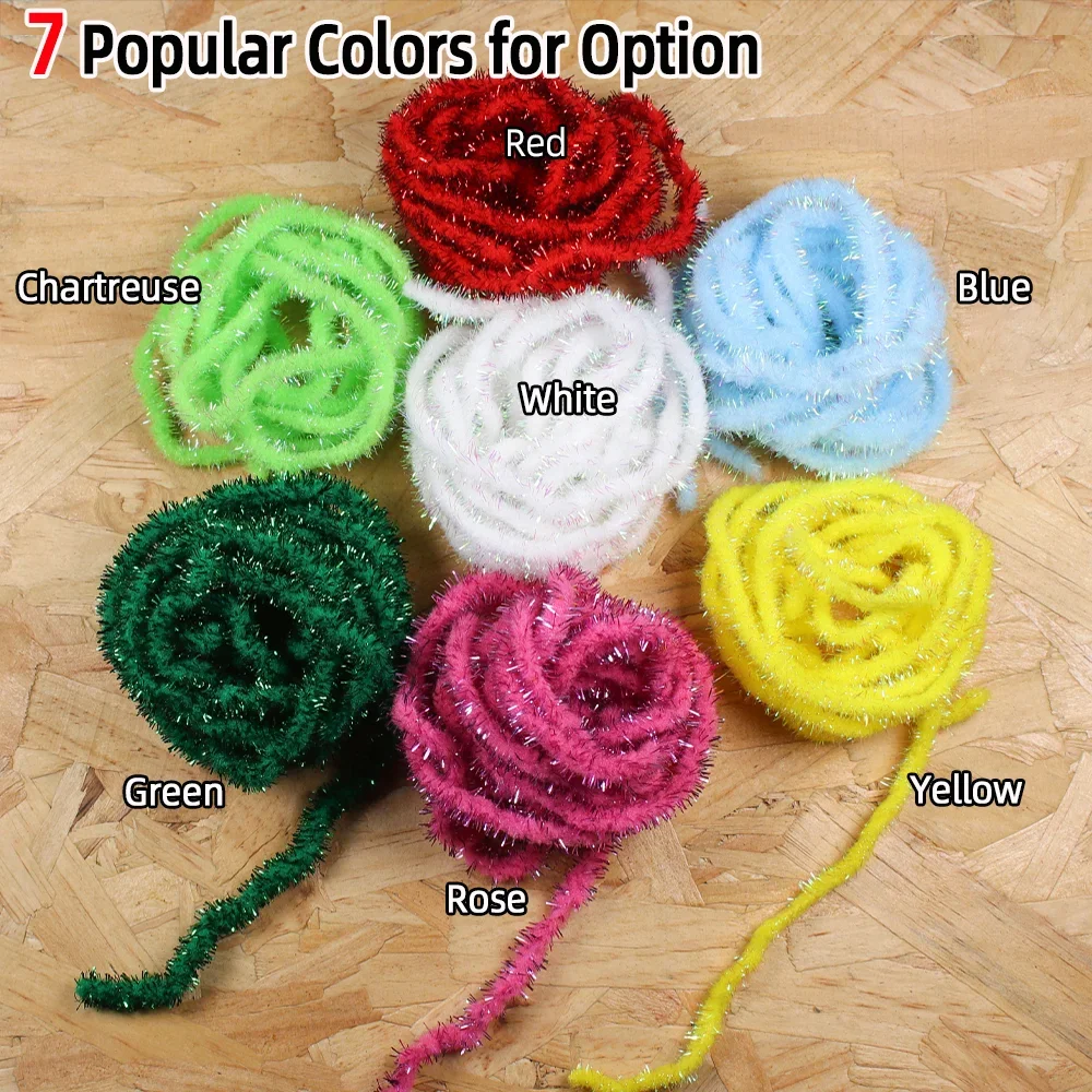 Wifreo 2 упаковки швабры для завязывания мух из синели с перламутровым майларовым